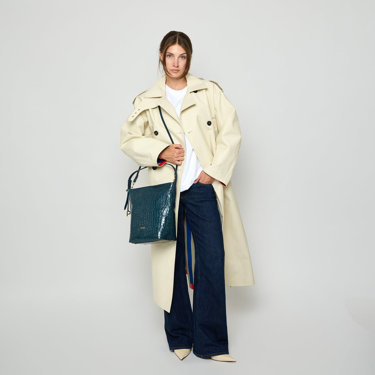 Beuteltasche Croco 5695