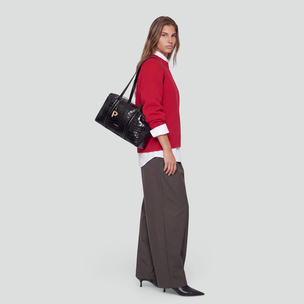 Schultertasche Croco 5694